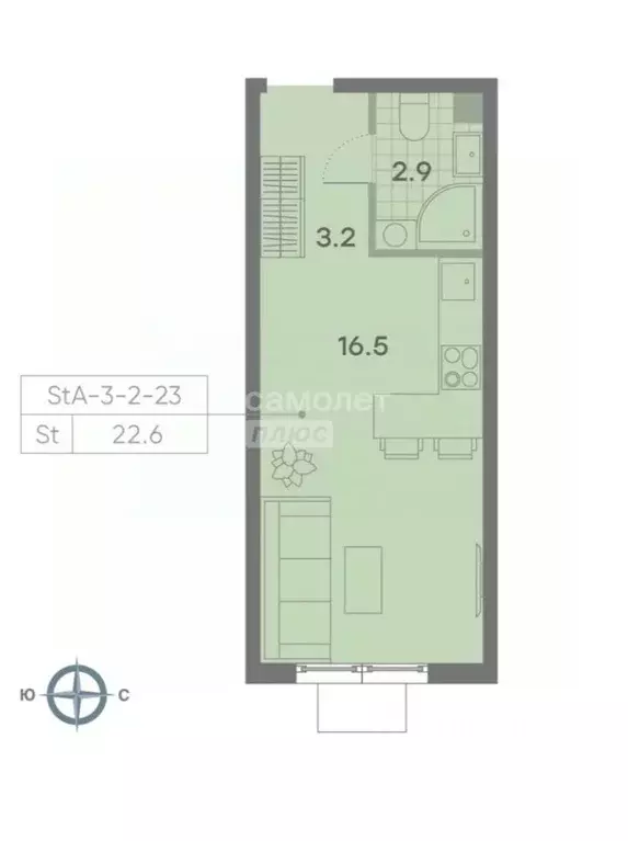 Студия Москва ул. Красного Маяка (22.6 м) - Фото 1