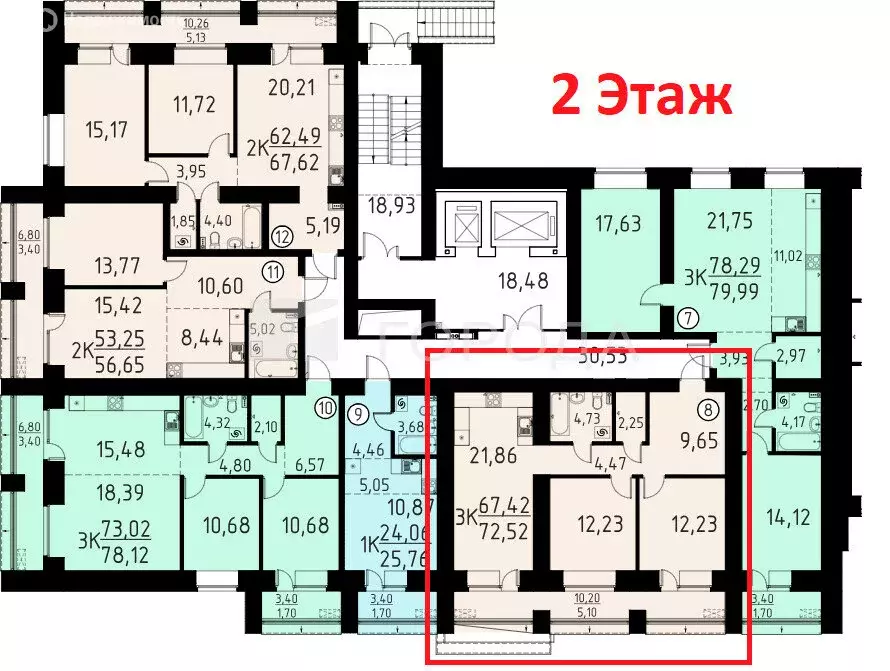 3-комнатная квартира: Кисловка, микрорайон Левобережный, улица Василия ... - Фото 1