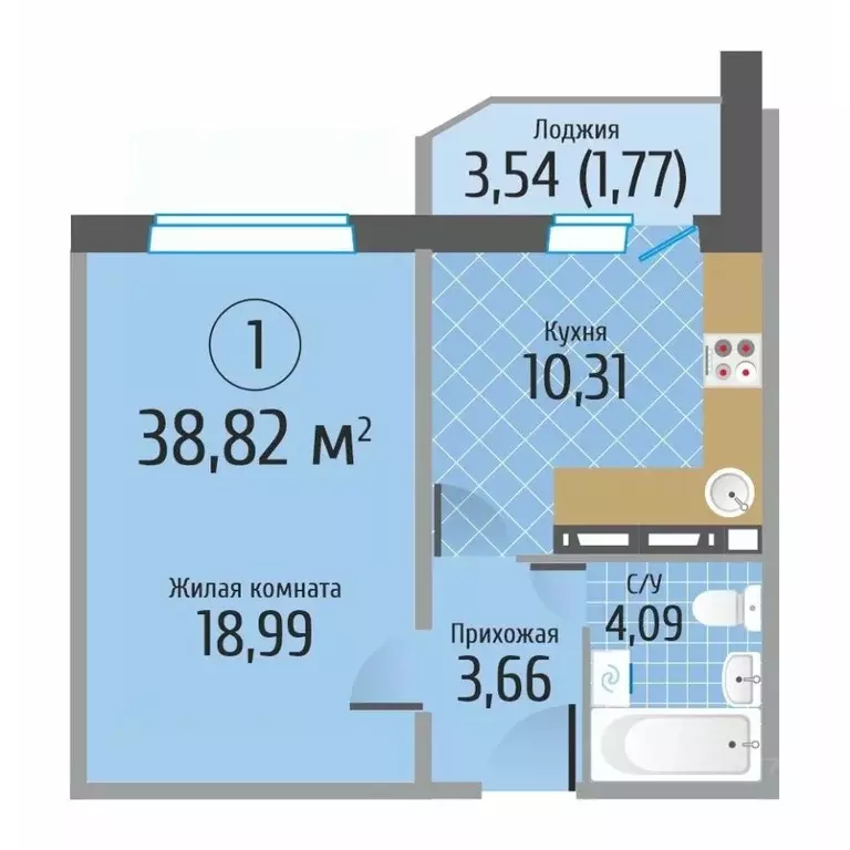 1-к кв. Новосибирская область, Новосибирск ул. Станиславского, 16/2 ... - Фото 0