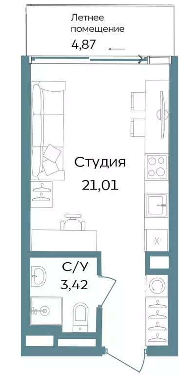 Квартира-студия: Республика Крым, Саки, курортный кластер Темпо (29.3 ... - Фото 0