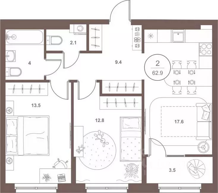 2-к кв. Пензенская область, Пенза Арбеково жилрайон, Дальнее Арбеково ... - Фото 2