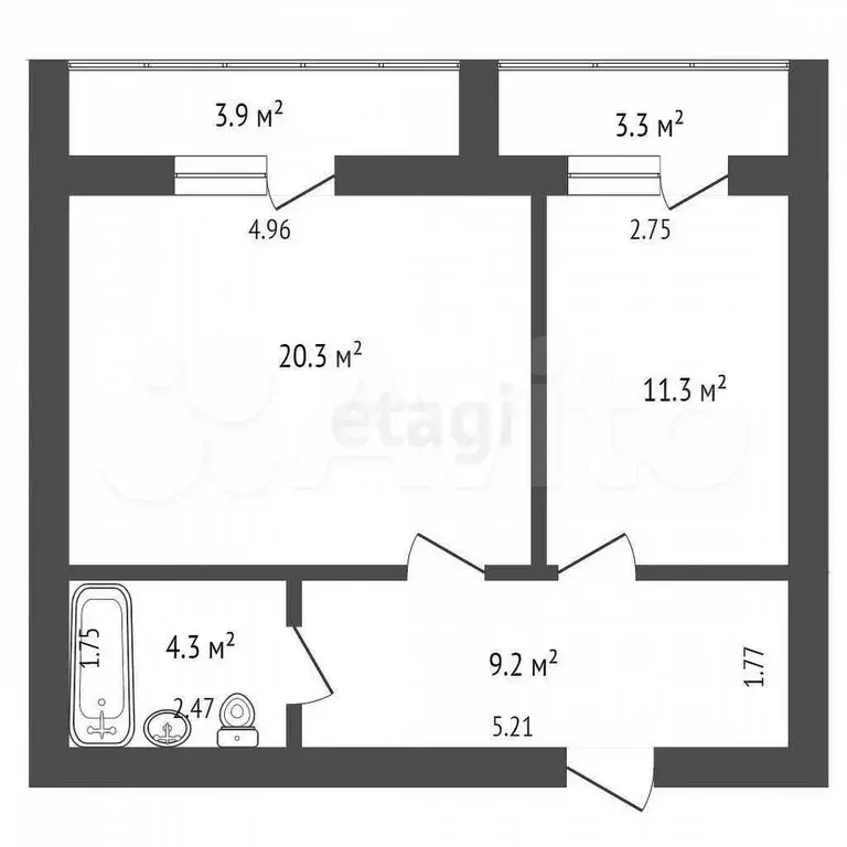 2-к. квартира, 45 м, 8/16 эт. - Фото 0