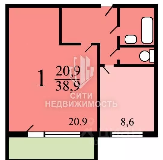 1-к кв. Москва Мячковский бул., 5к1 (39.0 м) - Фото 2