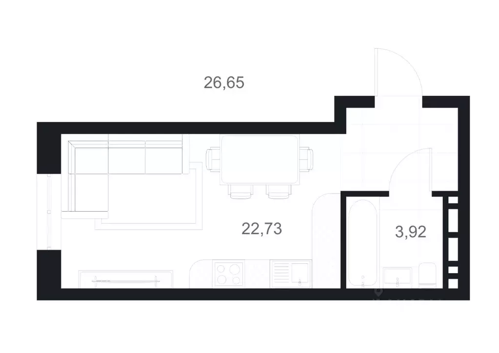 Студия Дагестан, Каспийск ул. М. Халилова, 1А (26.65 м) - Фото 1