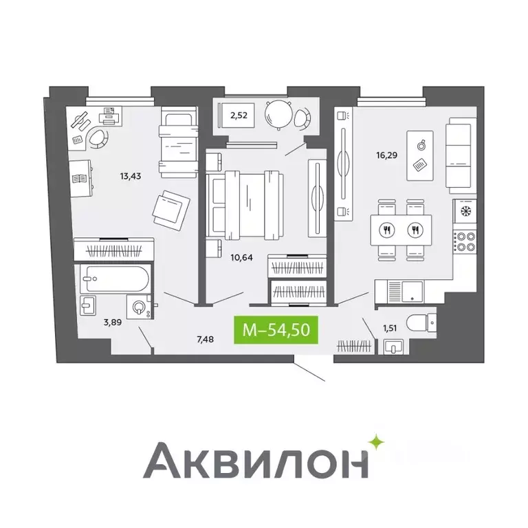 2-к кв. Архангельская область, Архангельск просп. Обводный Канал (54.5 ... - Фото 0