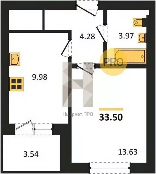 1-к кв. Калининградская область, Калининград ул. Сержанта Мишина, 81к3 ... - Фото 1