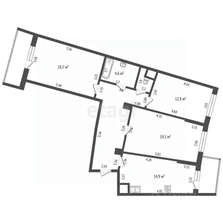 3-к кв. Чувашия, Чебоксары ул. Пирогова, 2к2 (87.6 м) - Фото 2