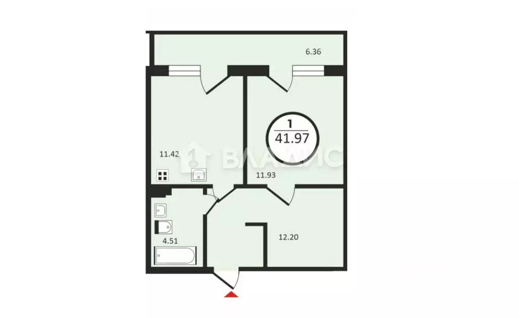 1-к кв. Воронежская область, Воронеж Одесская ул., 24 (41.97 м) - Фото 2