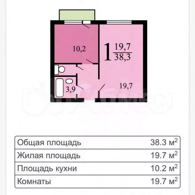 1-к. квартира, 38,3 м, 18/22 эт. - Фото 0