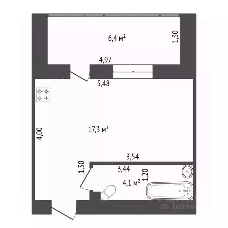 Студия Башкортостан, Уфа Вологодская ул., 79 (21.4 м) - Фото 2