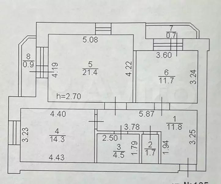 2-к. квартира, 65,4 м, 9/10 эт. - Фото 0