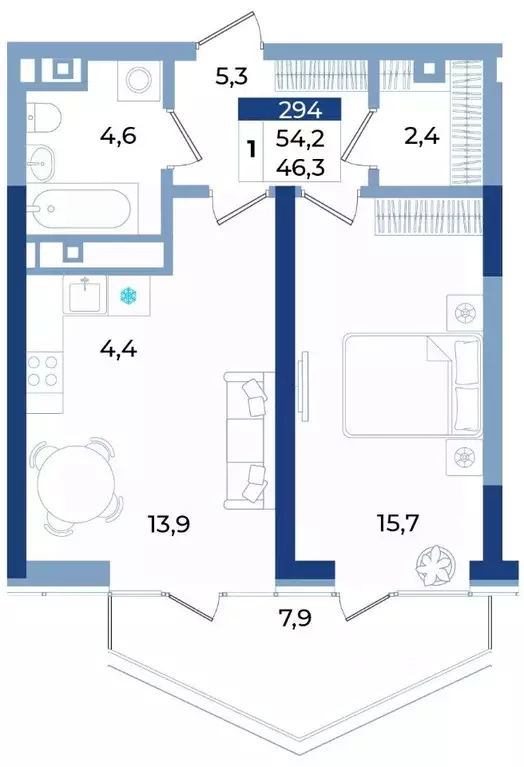 1-к кв. Крым, Алушта ул. Октябрьская, 10 (54.2 м) - Фото 1