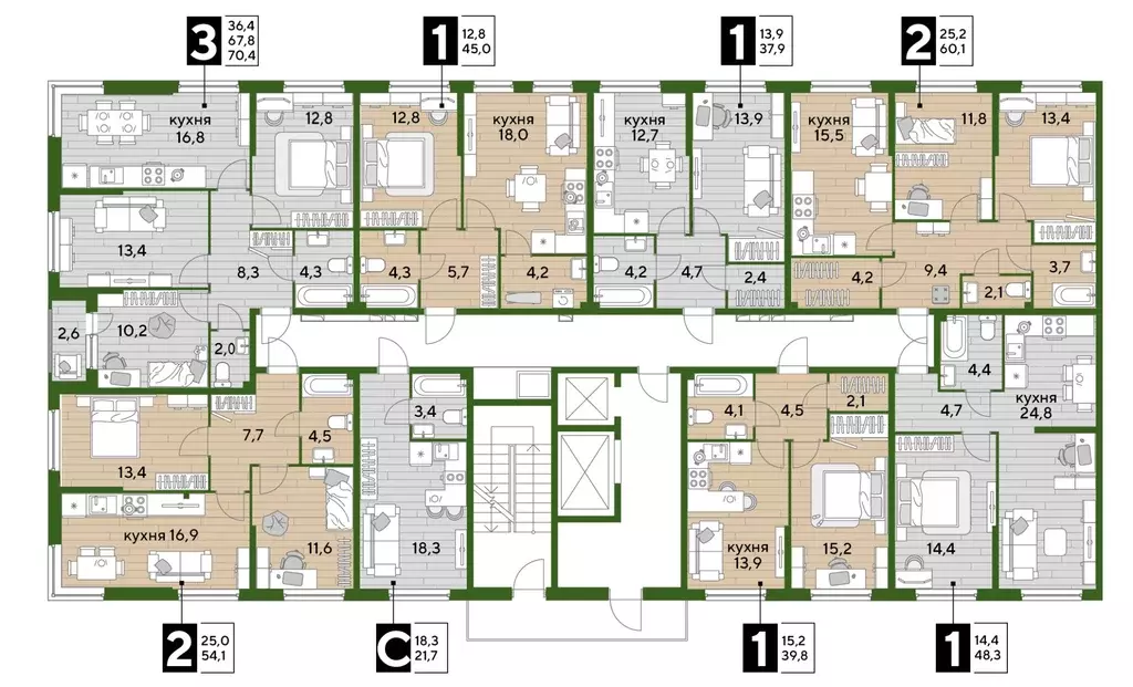 3-к кв. Краснодарский край, Краснодар Догма Парк мкр, ул. Марины ... - Фото 2