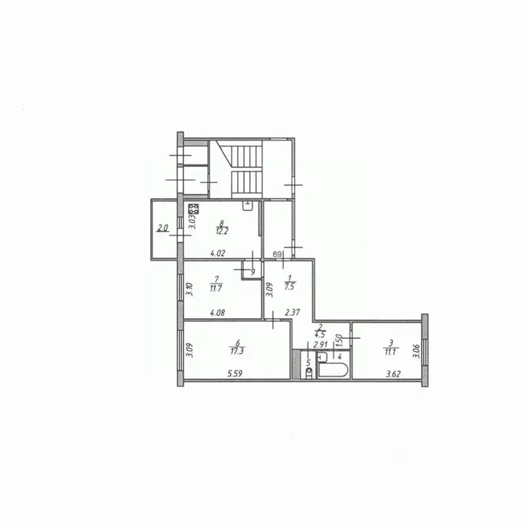 3-к кв. Псковская область, Псков ул. Петрова, 2 (67.7 м) - Фото 2