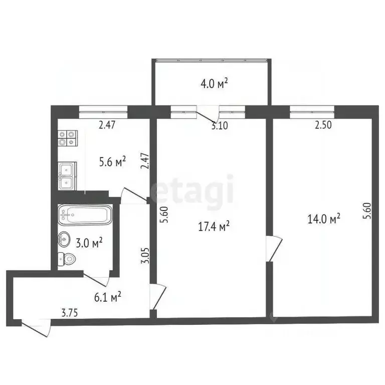 2-к кв. Крым, Ялта ул. Московская, 47 (46.1 м) - Фото 1
