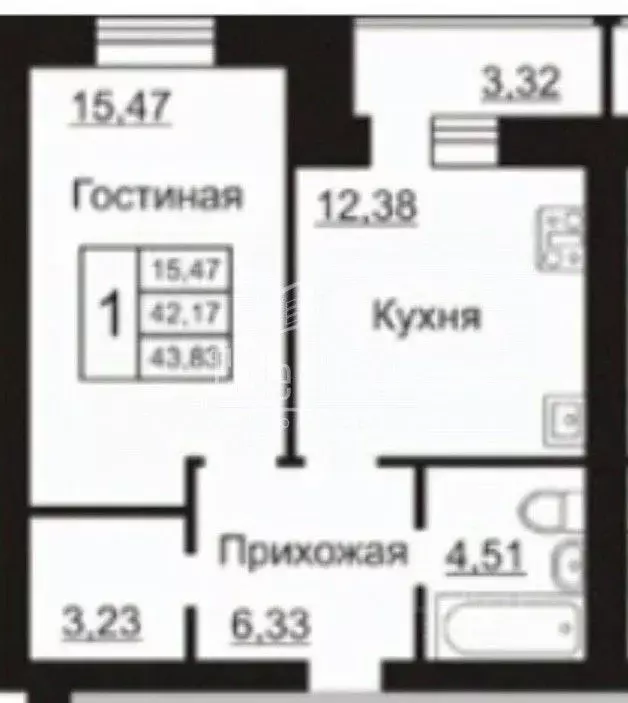 1-к кв. Калужская область, Калуга ул. Изумрудная, 24 (41.3 м) - Фото 2