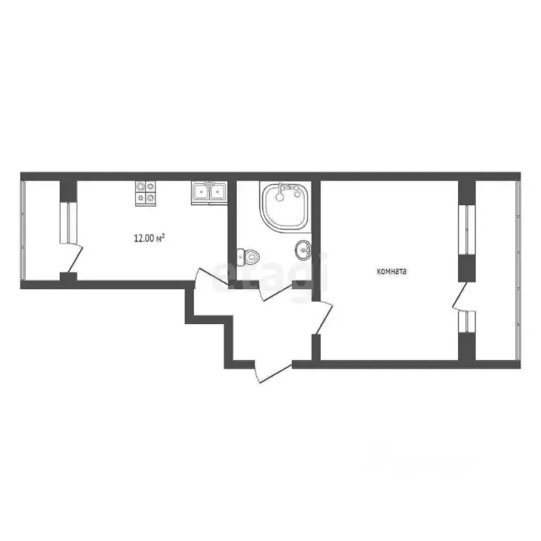 1-к кв. Севастополь ул. Челнокова, 29к3 (45.1 м) - Фото 2