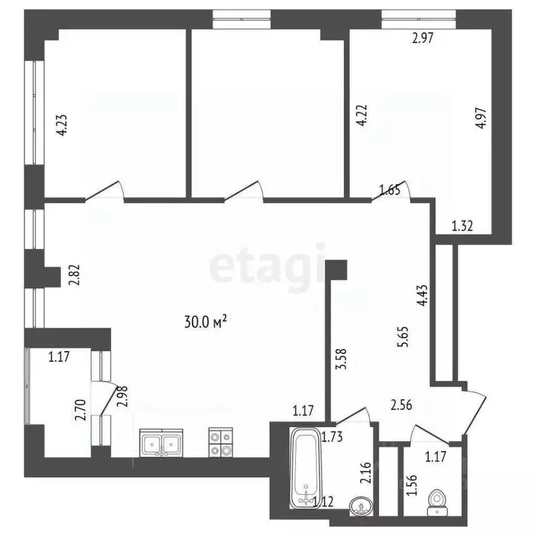 Студия Севастополь ул. Парковая, 14к1 (84.5 м) - Фото 1