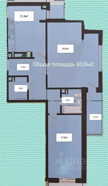 3-к кв. Краснодарский край, Анапа проезд Родниковый, 24 (81.0 м) - Фото 2