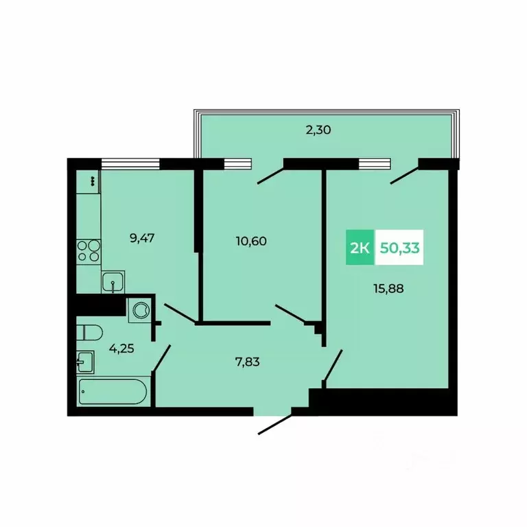 2-к кв. Ростовская область, Аксайский район, Щепкинское с/пос, пос. ... - Фото 1