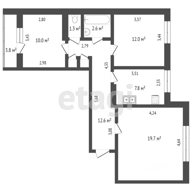 3-к кв. Крым, Саки ул. Набережная (66.0 м) - Фото 2