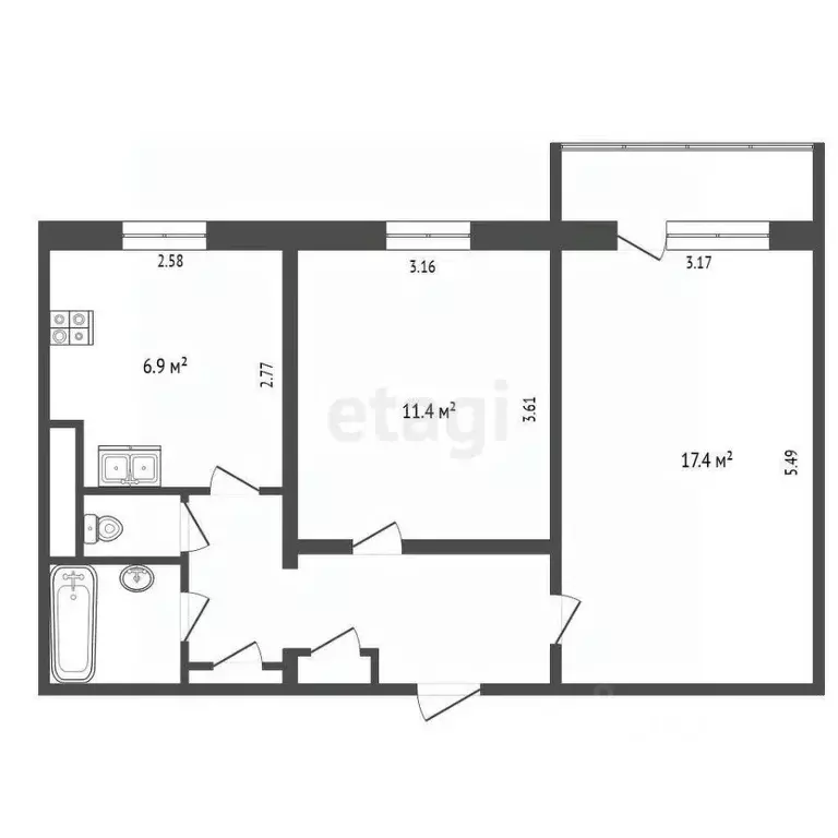 Комната Ямало-Ненецкий АО, Муравленко ул. Муравленко, 31 (17.4 м) - Фото 1