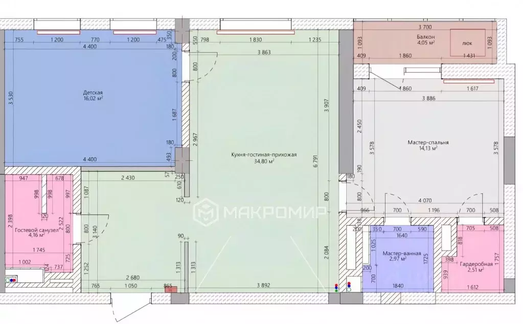 3-к кв. Челябинская область, Челябинск ул. Елькина, 91 (78.1 м) - Фото 2