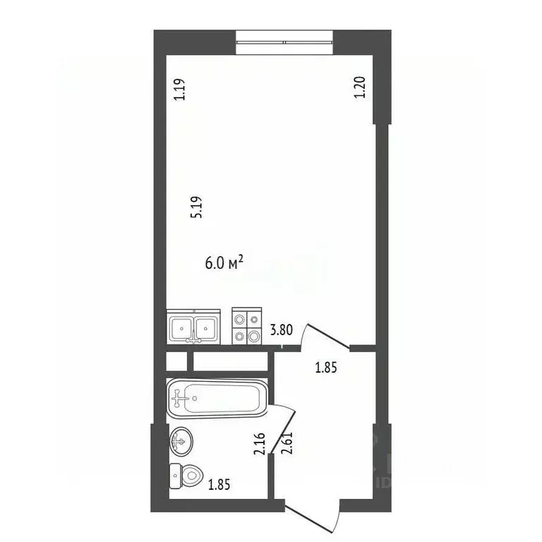 Студия Московская область, Реутов Юбилейный просп., 45 (28.3 м) - Фото 2