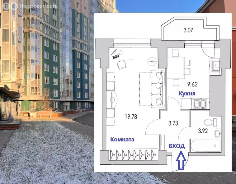 1-комнатная квартира: Санкт-Петербург, улица Кустодиева, 7к1 (41.2 м) - Фото 0