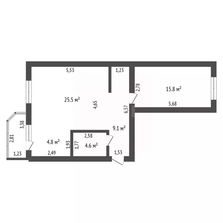 2-к кв. Амурская область, Благовещенск ул. Горького, 64 (59.8 м) - Фото 1