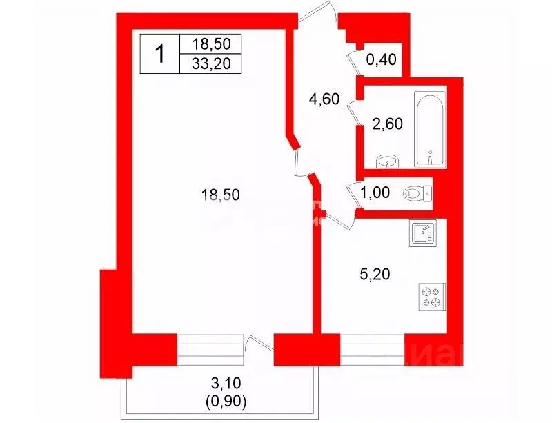 1-к кв. Санкт-Петербург, Санкт-Петербург, Петергоф ул. Шахматова, 2к1 ... - Фото 2