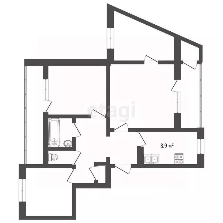4-к кв. Севастополь ул. Косарева, 5 (70.2 м) - Фото 1