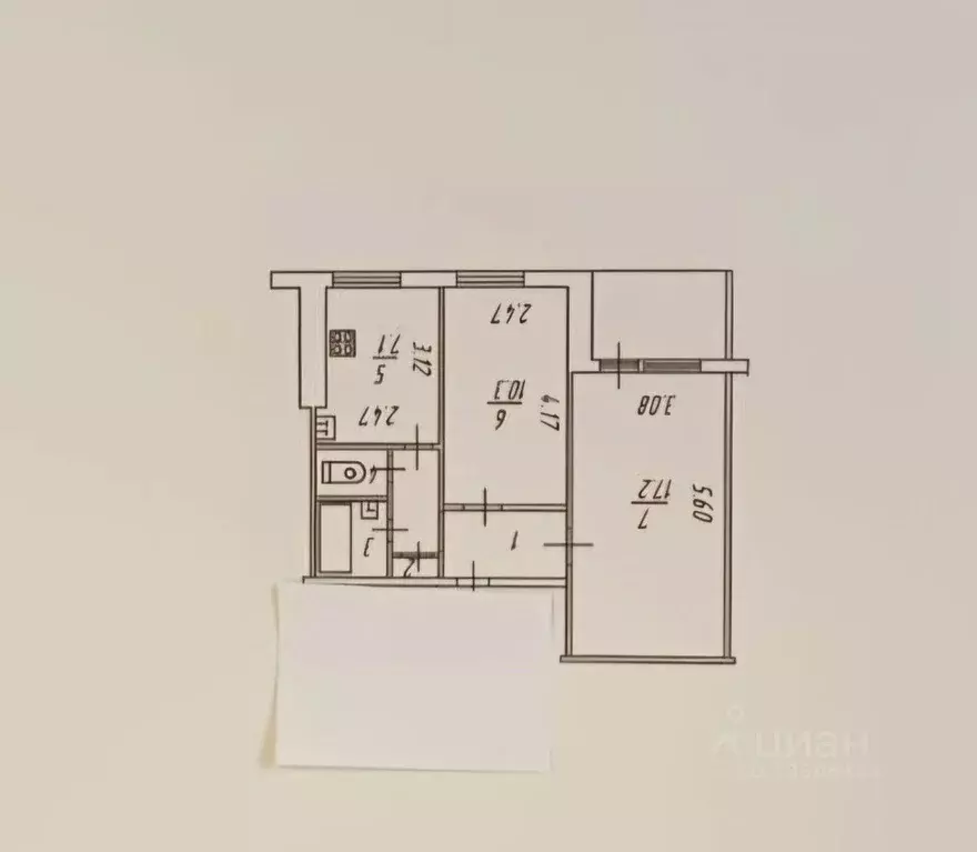 2-к кв. Мурманская область, Мурманск ул. Ломоносова, 3 (46.0 м) - Фото 1