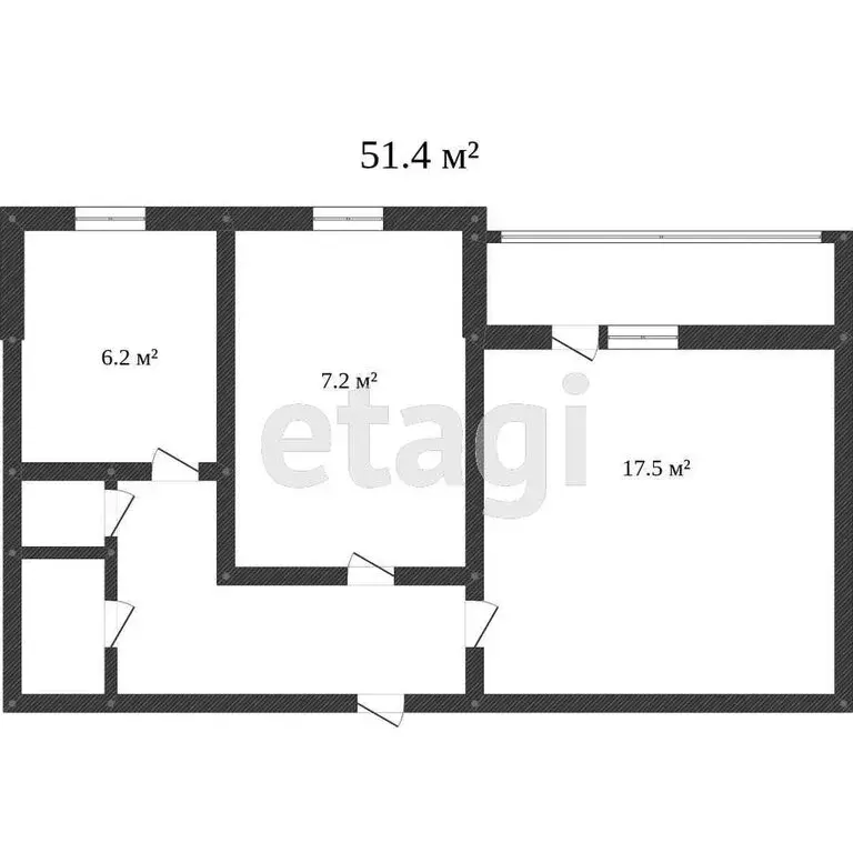2-комнатная квартира: Тобольск, микрорайон Менделеево, 21 (51 м) - Фото 1