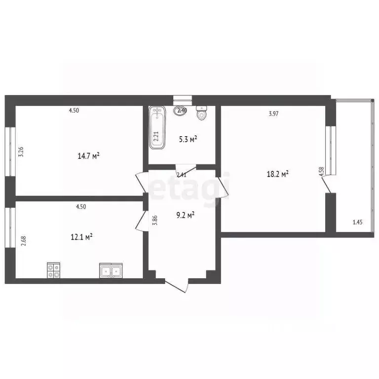 2-к кв. Крым, Ялта муниципальный округ, Массандра пгт ул. Туристская, ... - Фото 2
