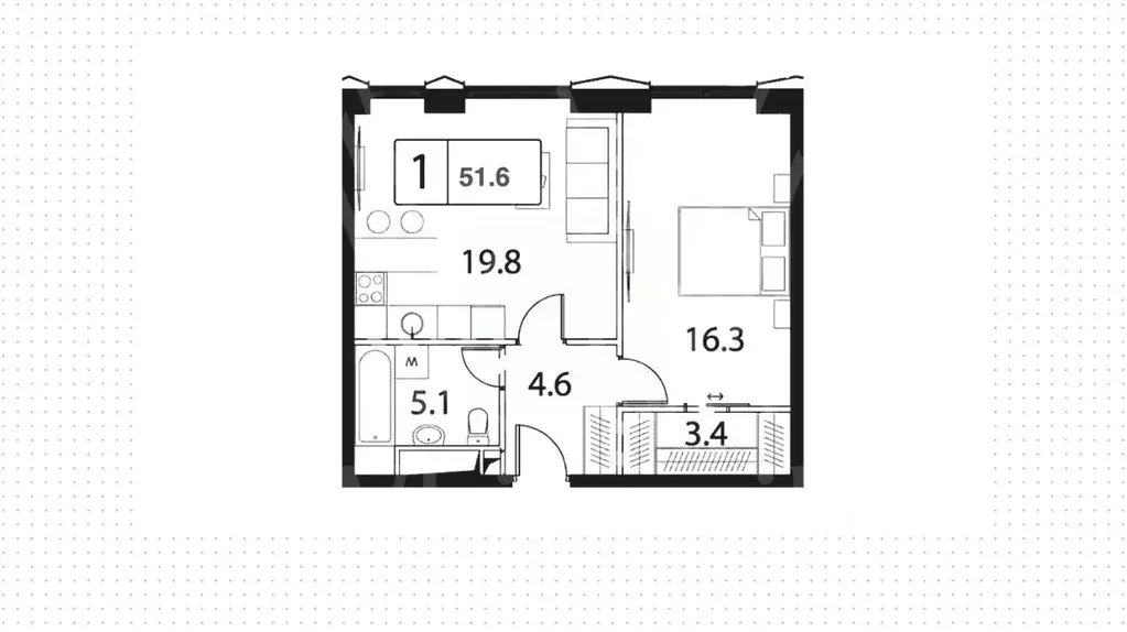 2-к кв. Москва ул. Дыбенко, 7/1 (51.6 м) - Фото 1