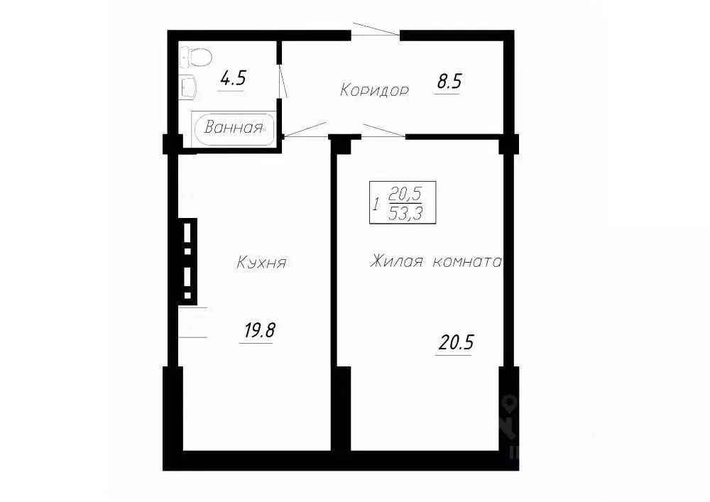1-к кв. Ставропольский край, Ессентуки  (53.3 м) - Фото 1