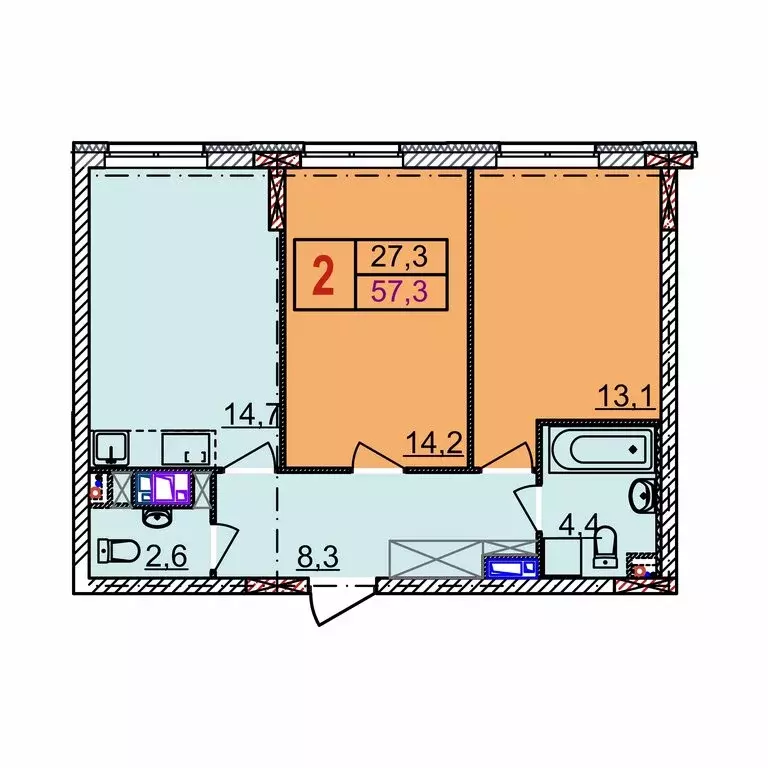 2-комнатная квартира: Нижний Новгород, Артельная улица, 15к1 (57.3 м) - Фото 0