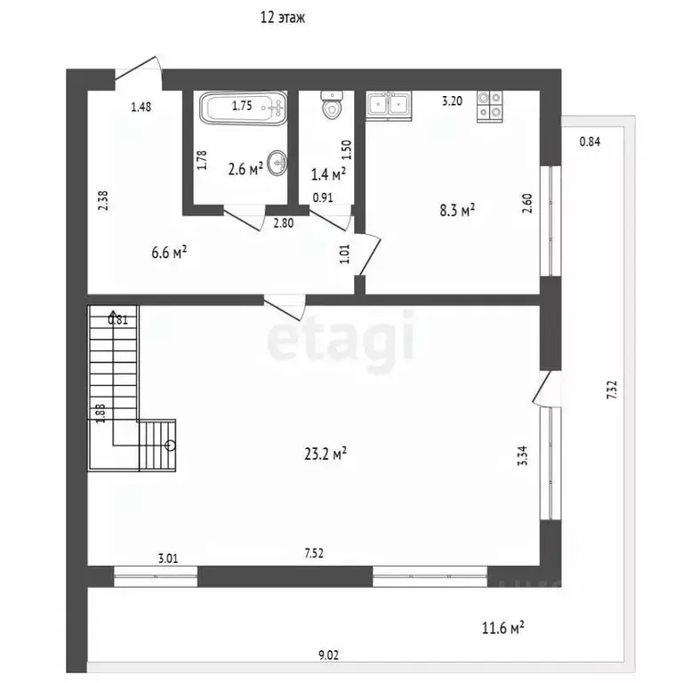 3-к кв. Самарская область, Самара Аэродромная ул., 72а (84.1 м) - Фото 2