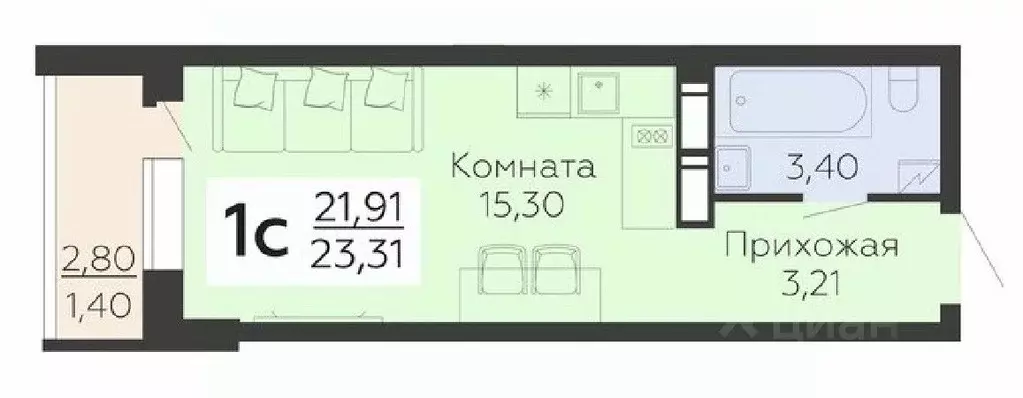 1-к кв. Воронежская область, Воронеж Шилово мкр, ул. Теплоэнергетиков, ... - Фото 0