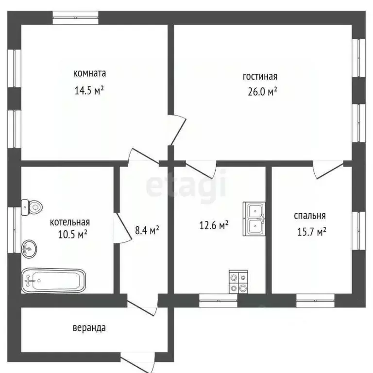 Дом в Башкортостан, Стерлибашевский сельсовет, с. Стерлибашево ул. ... - Фото 1