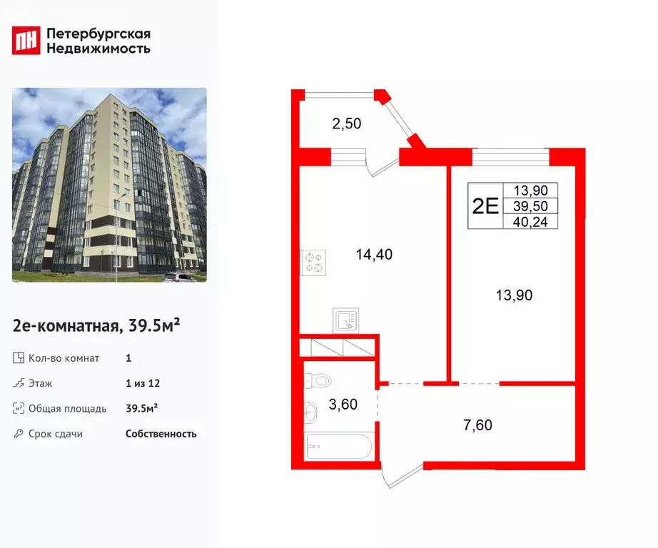 1-комнатная квартира: Аннинское городское поселение, деревня Куттузи, ... - Фото 2