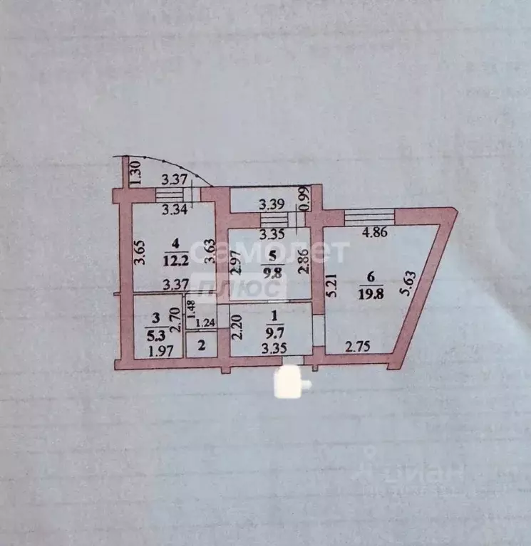 2-к кв. Липецкая область, Липецк ул. Н.Г. Славянова, 2 (64.2 м) - Фото 2