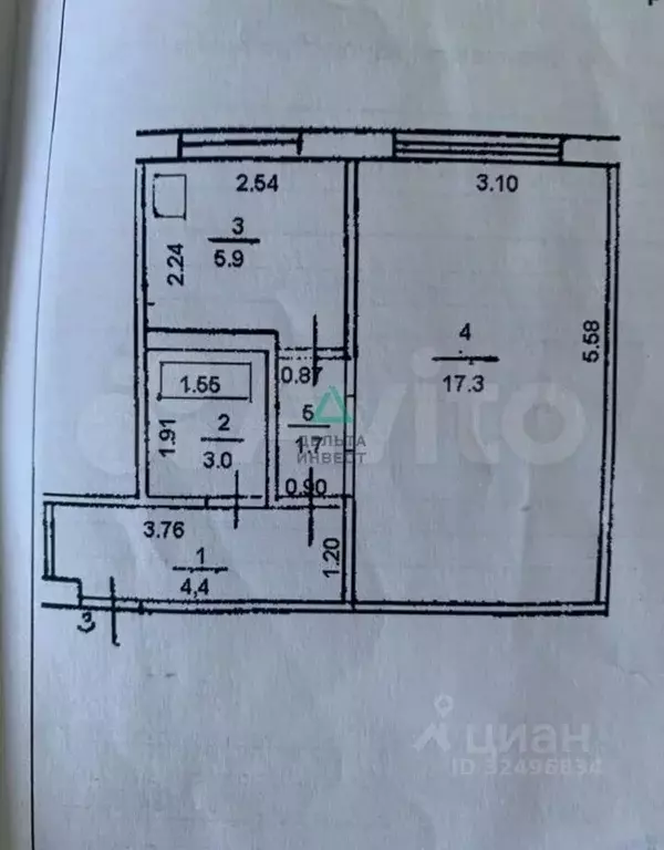 1-к кв. Башкортостан, Уфа ул. Кирова, 99 (32.3 м) - Фото 2