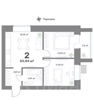 2-к кв. Нижегородская область, Выкса  (50.94 м) - Фото 0