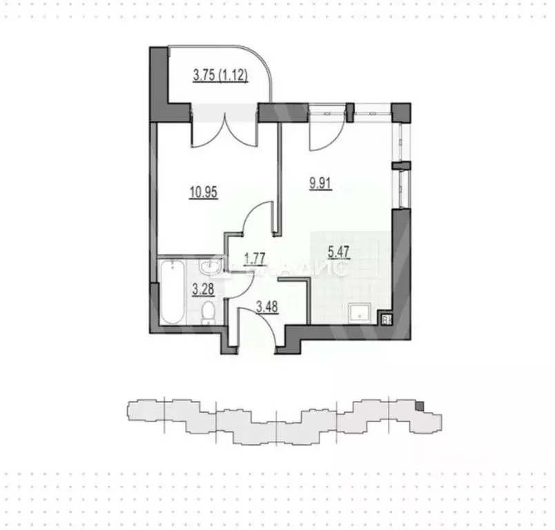 1-комнатная квартира: Москва, улица Академика Королёва, 21 (37.4 м) - Фото 0