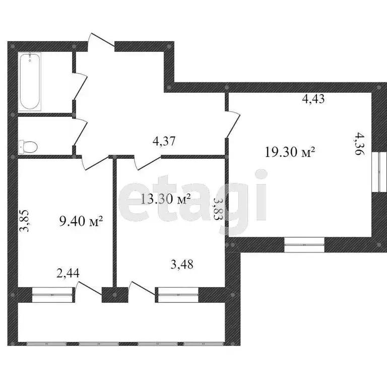 2-комнатная квартира: Белгород, улица Попова, 18 (66.9 м) - Фото 1