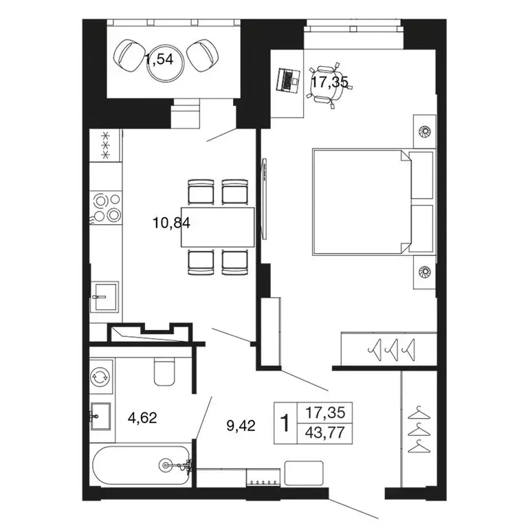 1-комнатная квартира: Апрелевка, жилой комплекс Времена Года, к11 ... - Фото 1