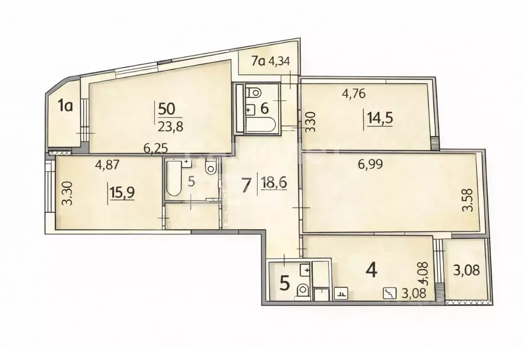 3-к кв. Москва ул. Мельникова, 3к7 (108.0 м) - Фото 2