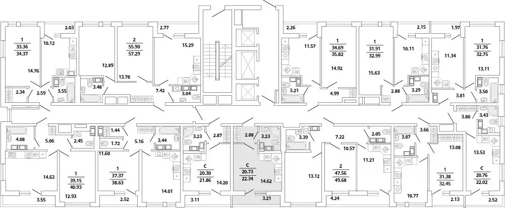 Студия Санкт-Петербург Полюстрово тер.,  (22.34 м) - Фото 1